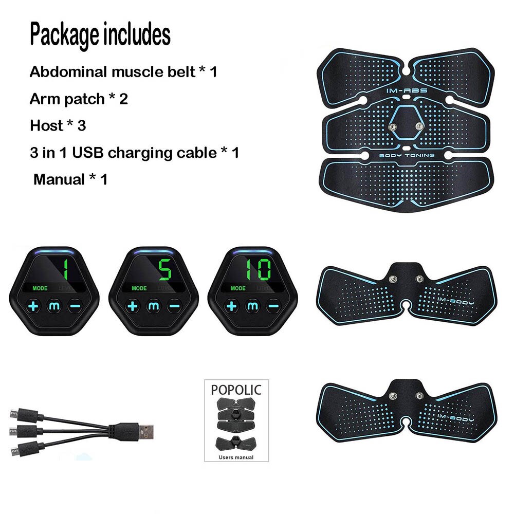 Abdominal Muscle Stimulator Trainer EMS Abs Fitness (Exercise At Home Gym)