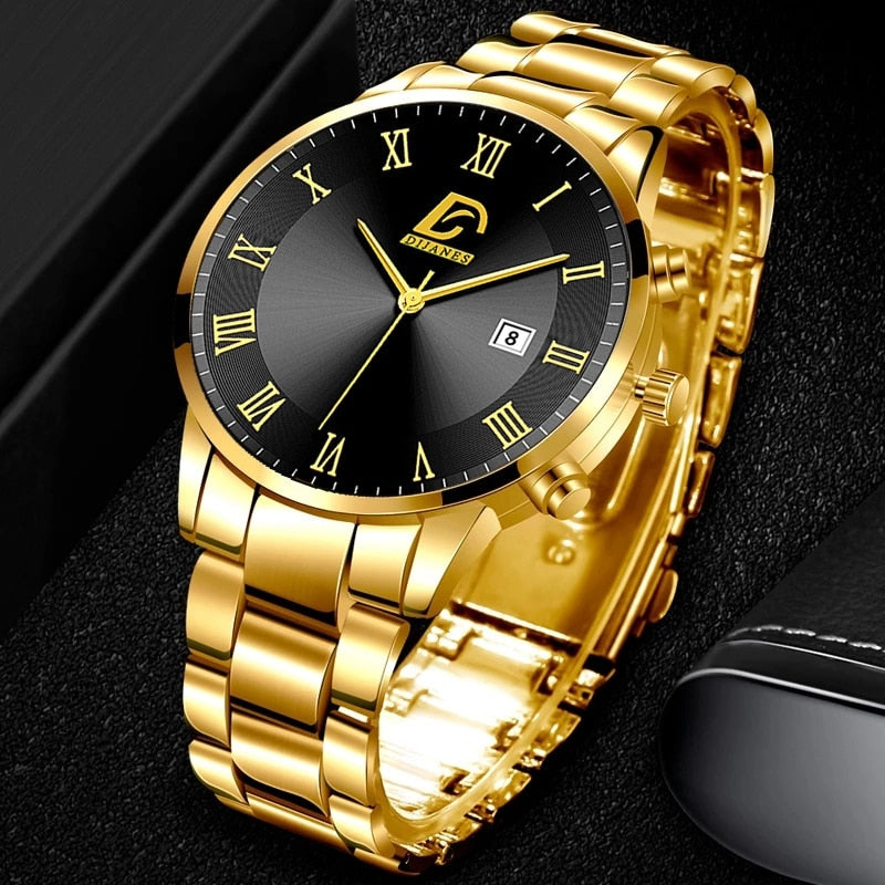 Fashion Gold Stainless Steel Watch For Men