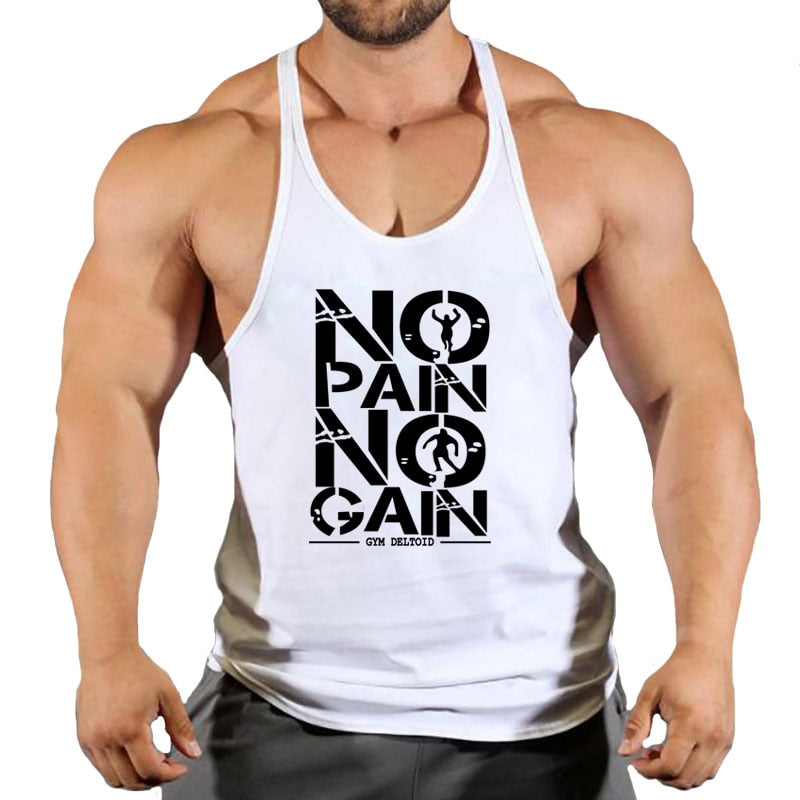 Strong Print Bodybuilding Cotton Gym Tank Tops