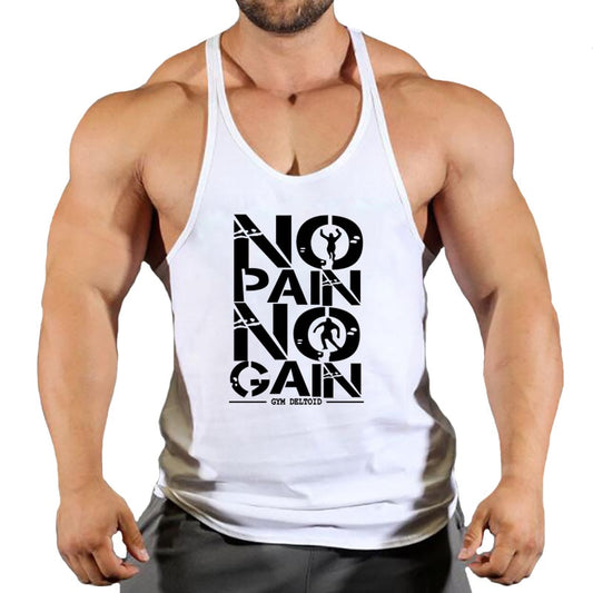 Strong Print Bodybuilding Cotton Gym Tank Tops