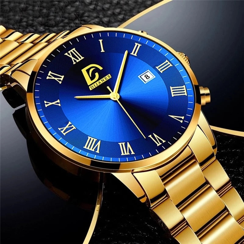 Fashion Gold Stainless Steel Watch For Men