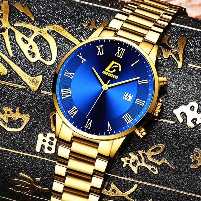 Fashion Gold Stainless Steel Watch For Men