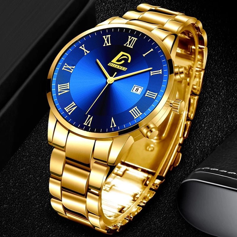 Fashion Gold Stainless Steel Watch For Men