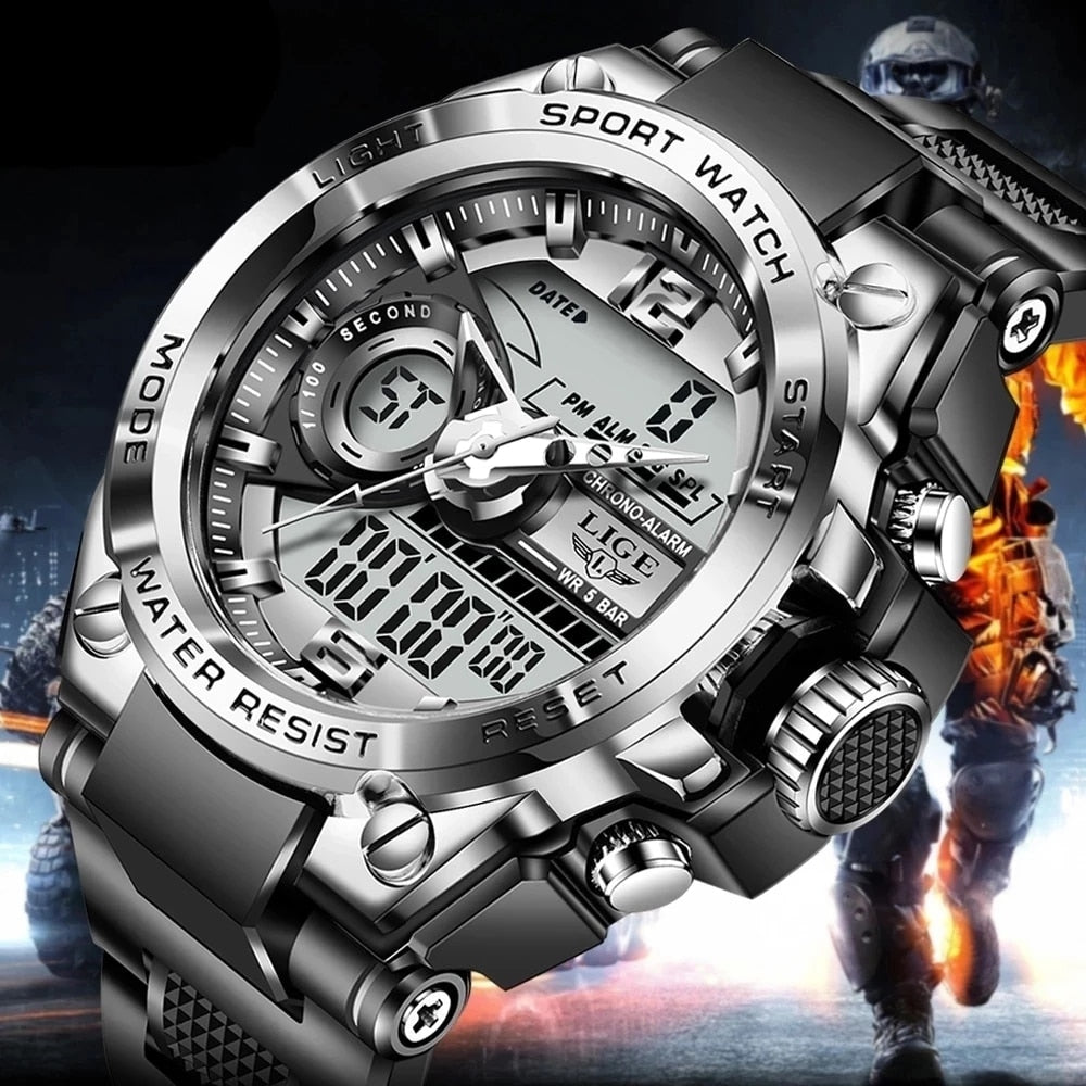 Men Military Watch Digital 50m Waterproof